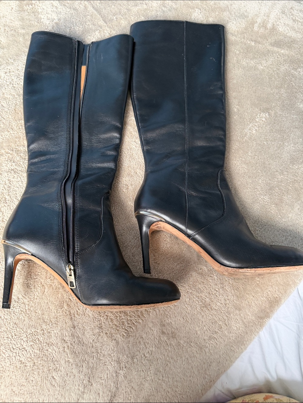 Coach Black Leather Knee High Heeled Boots size 39